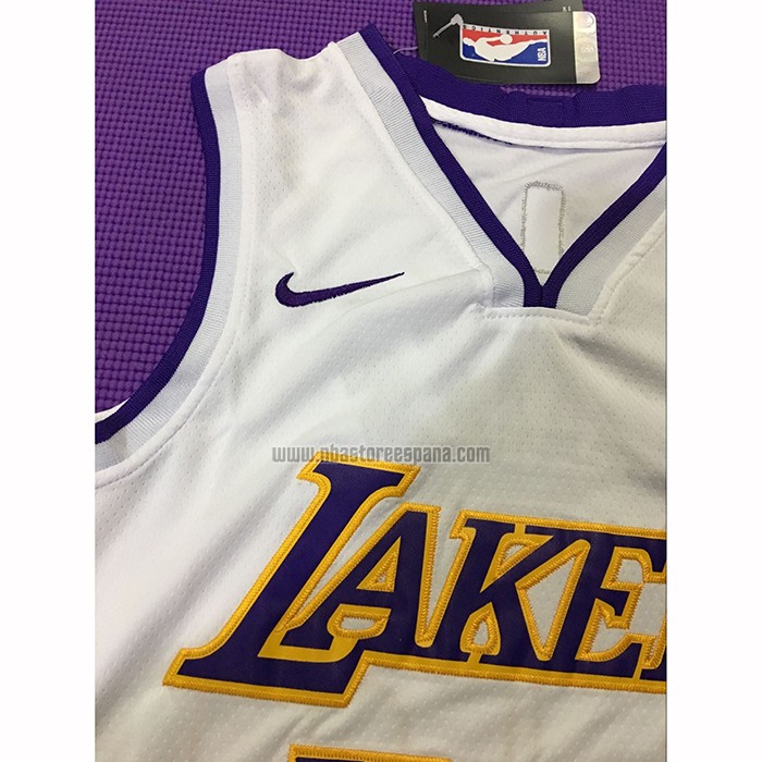 Camiseta Los Angeles Lakers Lebron James NO 23 Association 2018 Blanco